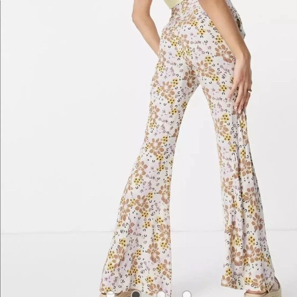Free People Can't Take My Eyes Off You Floral Flare Pants, XS - Picture 2 of 16